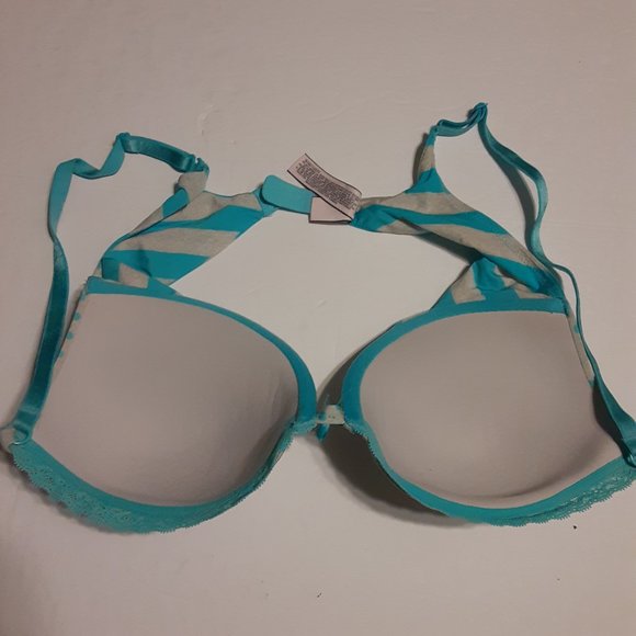 Victoria's Secret Women's Grey/Blue Push Up Bra Size 34C 343435-BF8 - Picture 2 of 6
